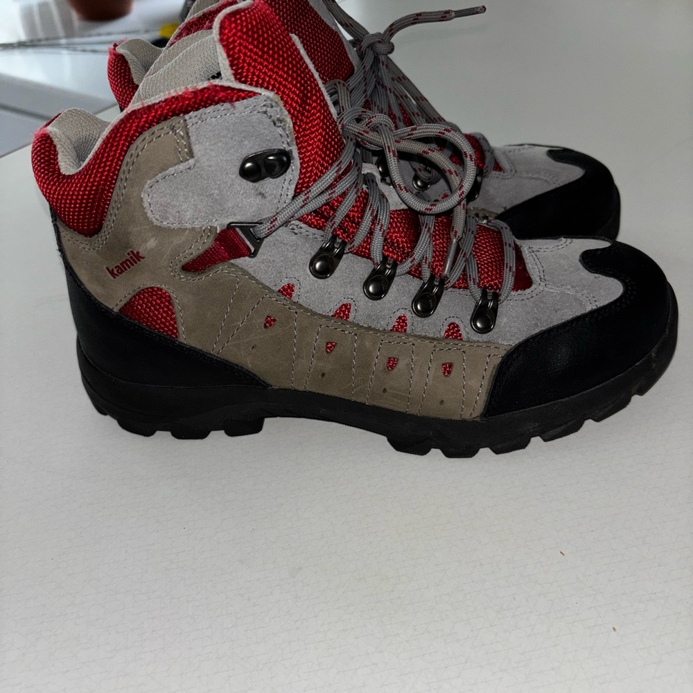 Kamik Red and Tan Boots Rugged Outdoor Design